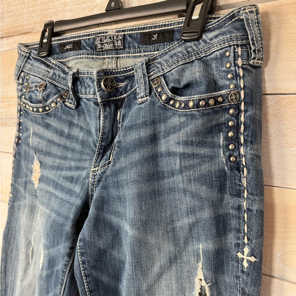Affliction Jade Low Rise Boot Cut Jeans Vintage Y2K Women’s Size 31/12 - Picture 5 of 8